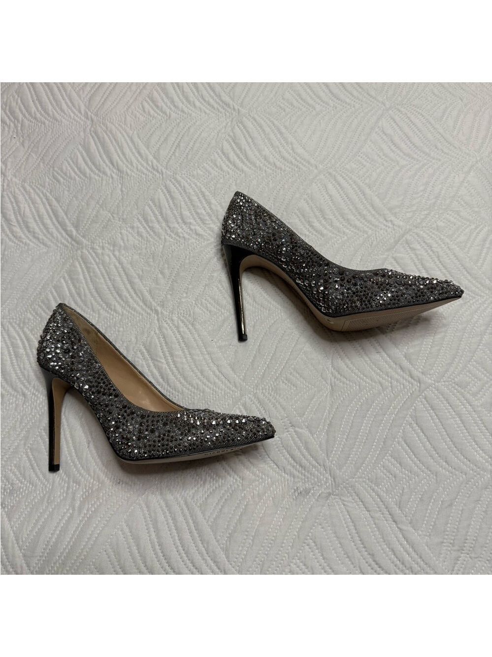 Gianni Bini Women’s Graphite Rhinestone Stiletto Heel Pumps. Size 10 - Picture 4 of 8
